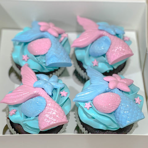 Enchanted Mermaid Cupcakes (4 pcs)