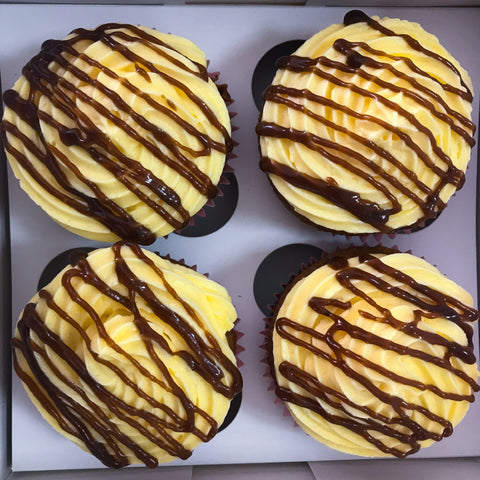 Vegan Vanilla & Salted Caramel Cupcakes (4 pcs) - Veganlife UAE