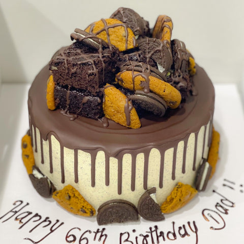 Vegan Dark Chocolate Brownie Cookie Oreo Cake