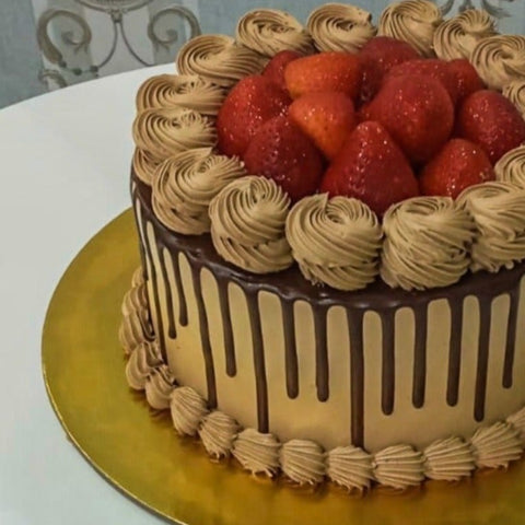 Vegan Dark Chocolate Strawberry Cake