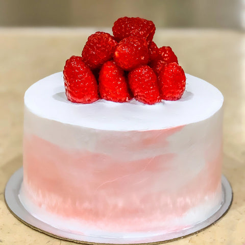 Vegan Vanilla Raspberry Cake